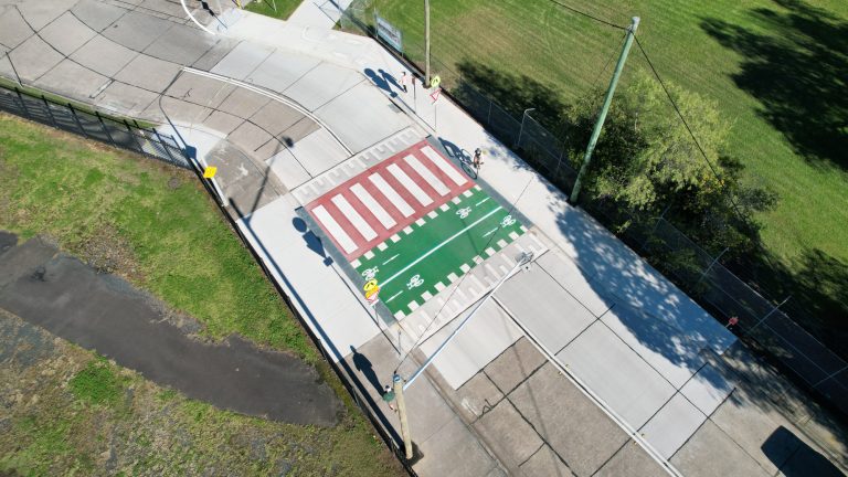 Image shows brodie st raised crossing built by convil group