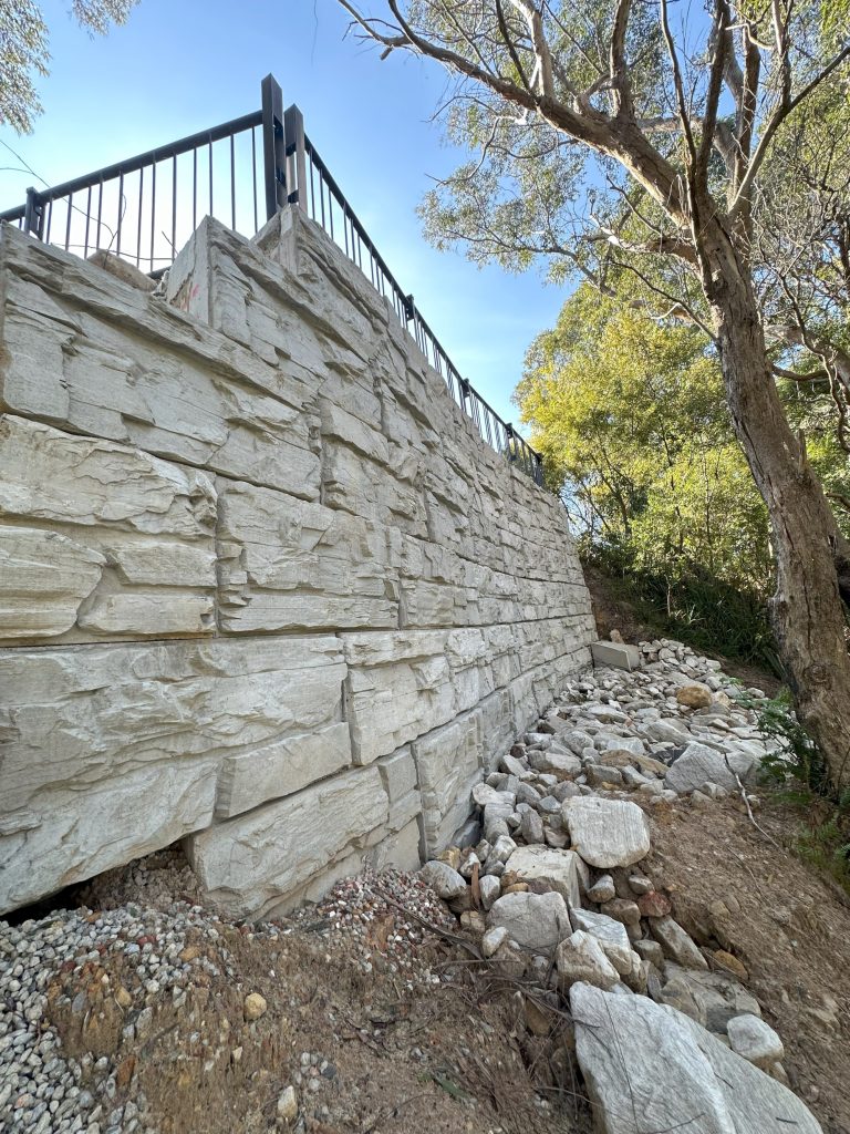 Image shows a wall constructed by Convil Group