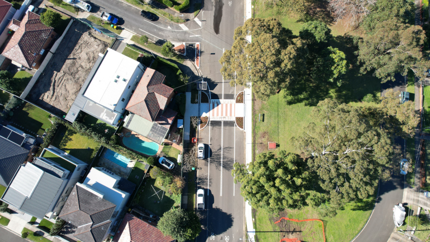 Image shows an ariel view of roadworks conducted by Convil Group