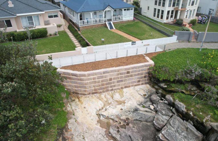 Image shows Cronulla seawall constructed by Convil Group